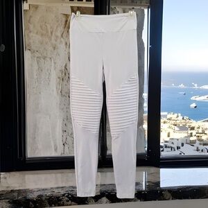 White Moto Leggings